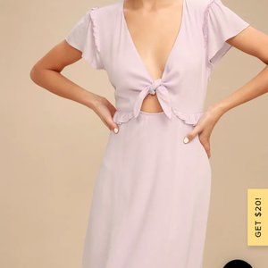 Lulu’s Seaport Lavender Tie-Front Dress